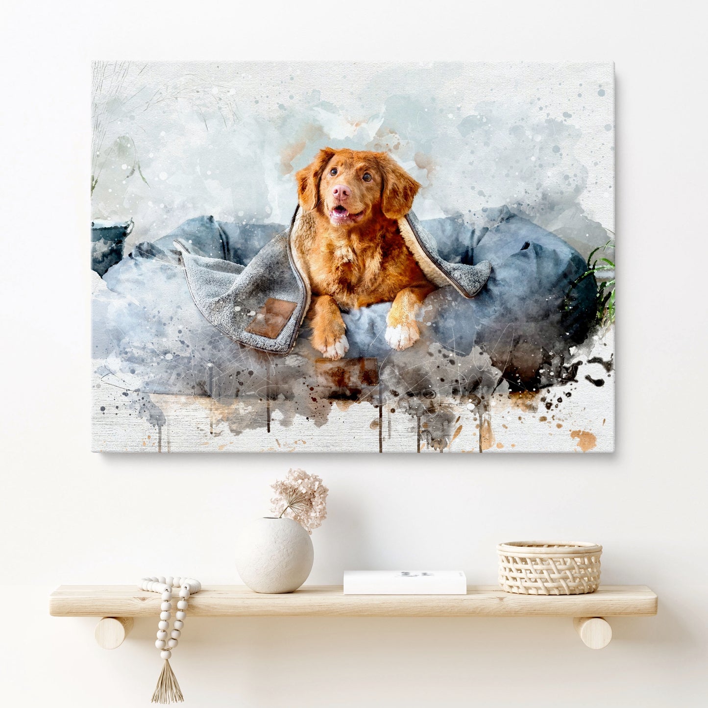 Custom Watercolor Dog Portrait from Photo