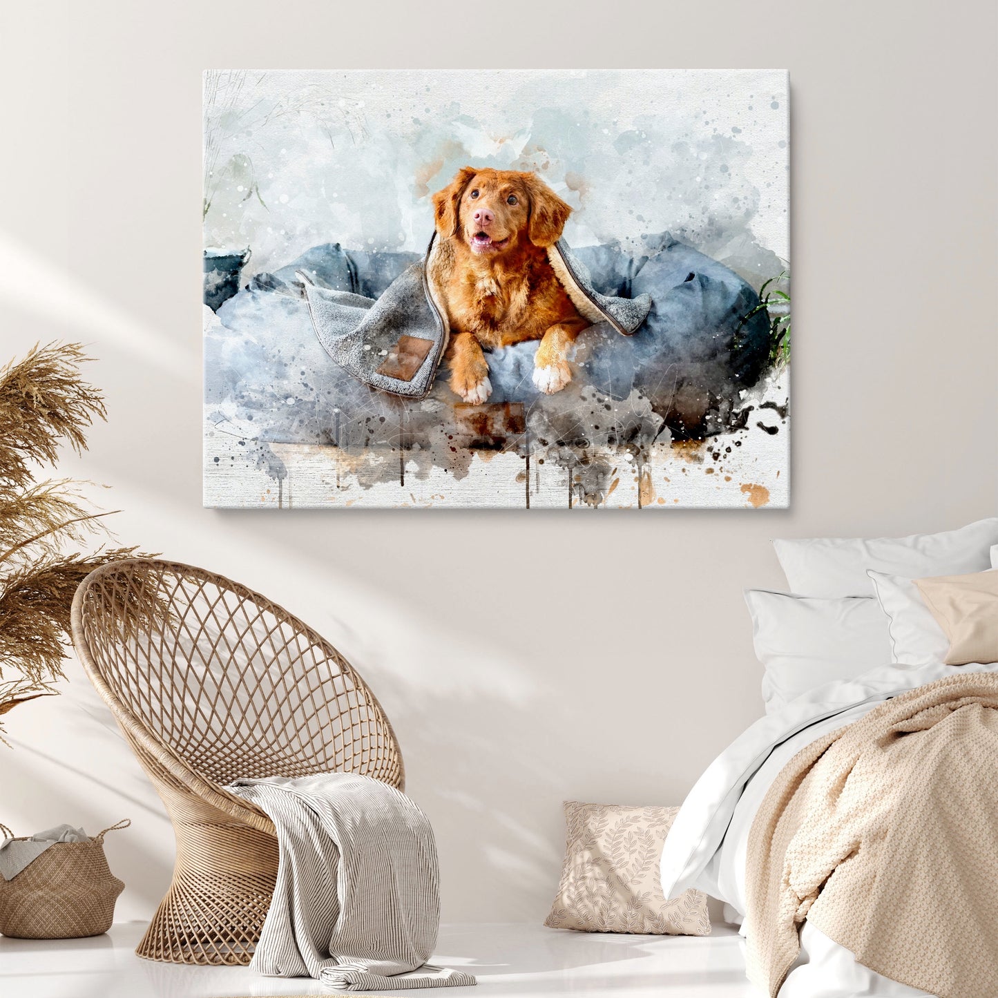 Custom Watercolor Dog Portrait from Photo