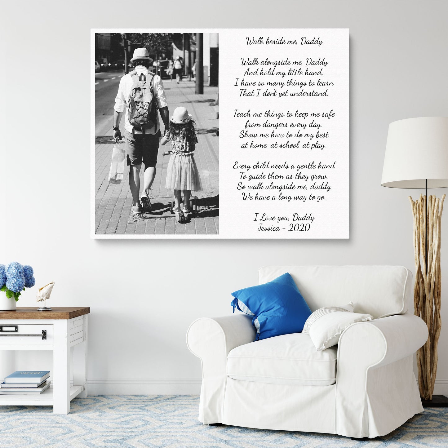 Photo and poem Floater frame canvas