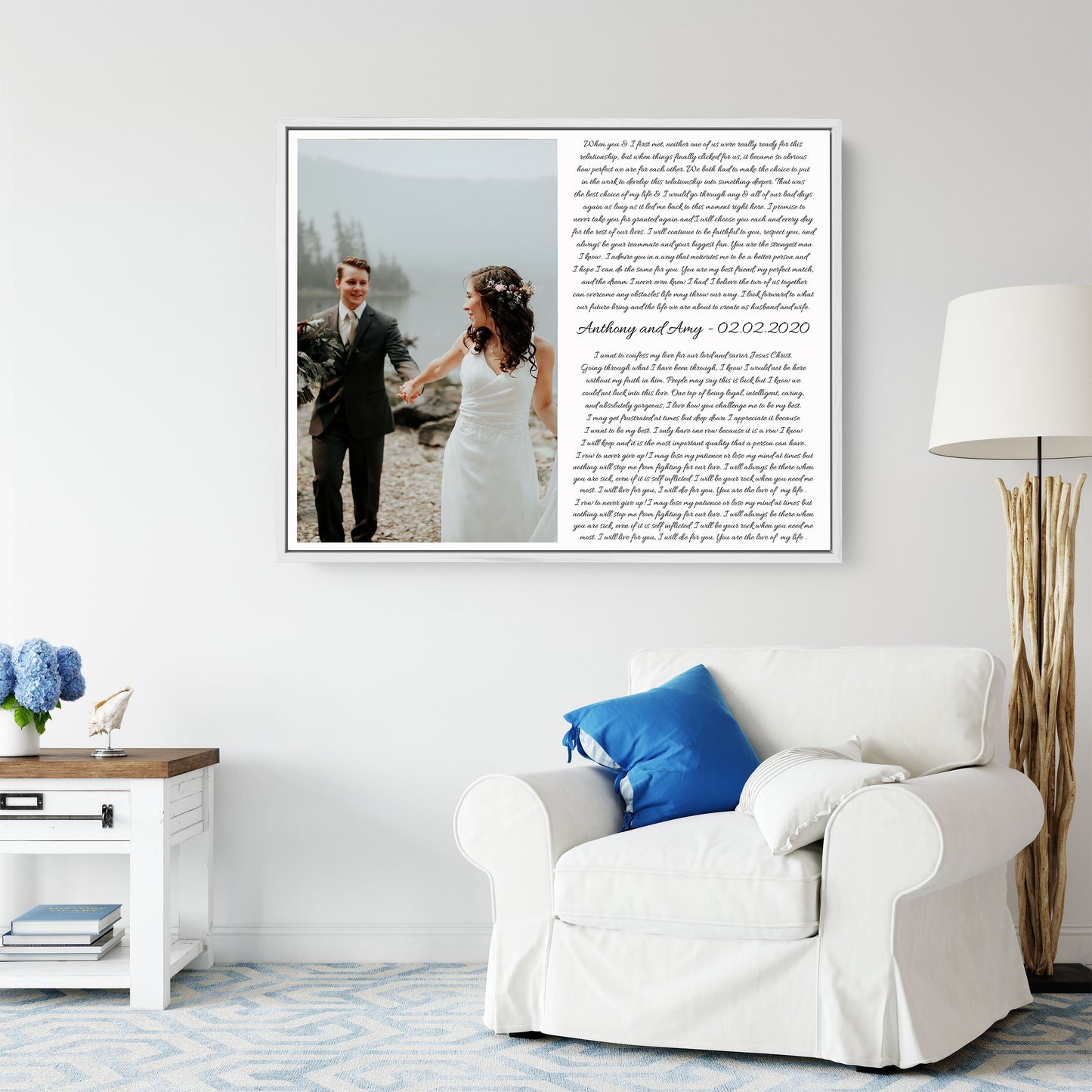 Wedding Vows Framed Canvas
