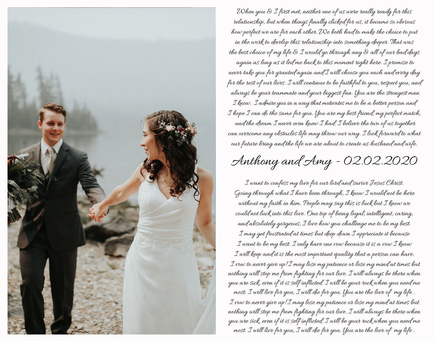Wedding Vows Framed Canvas
