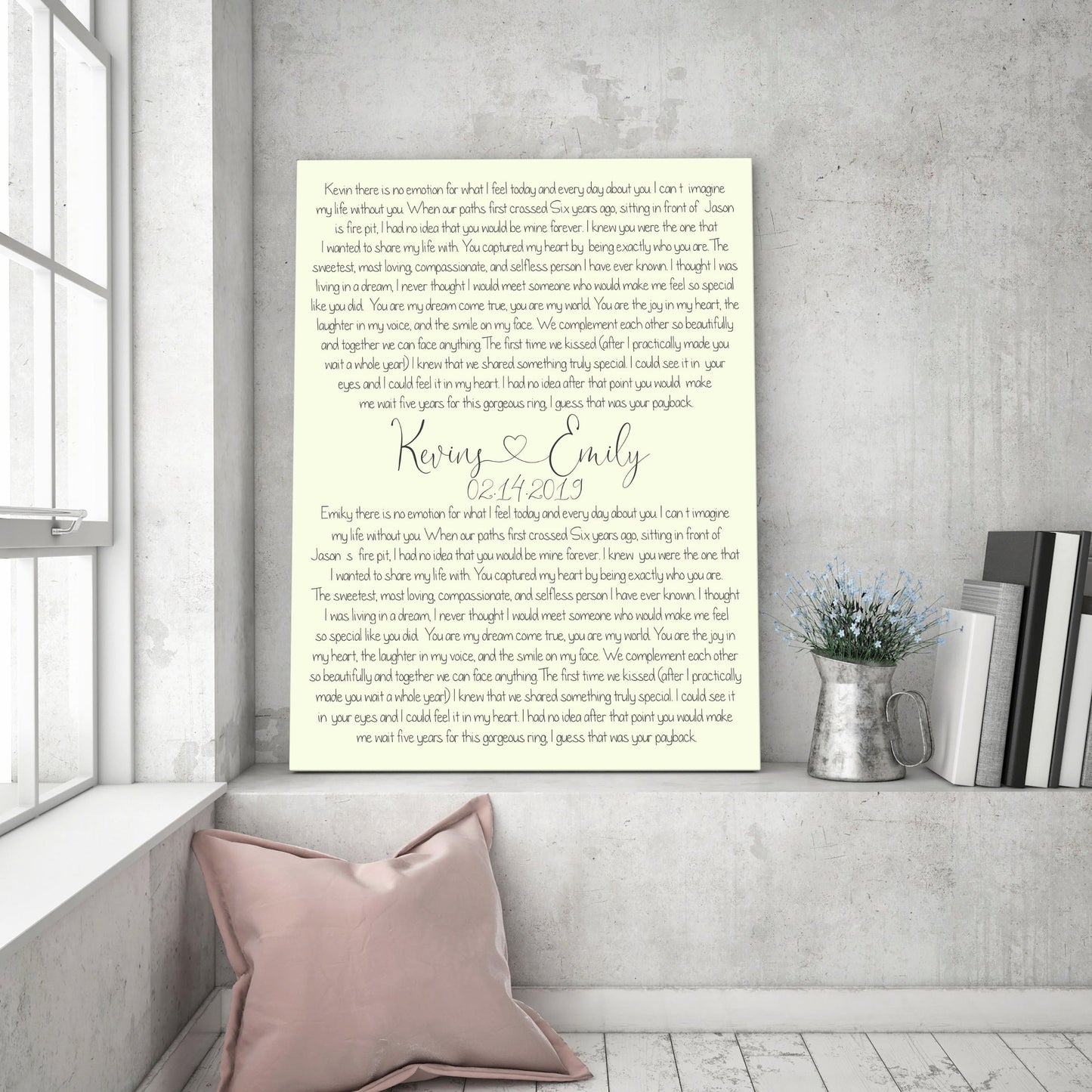 Custom vows canvas print