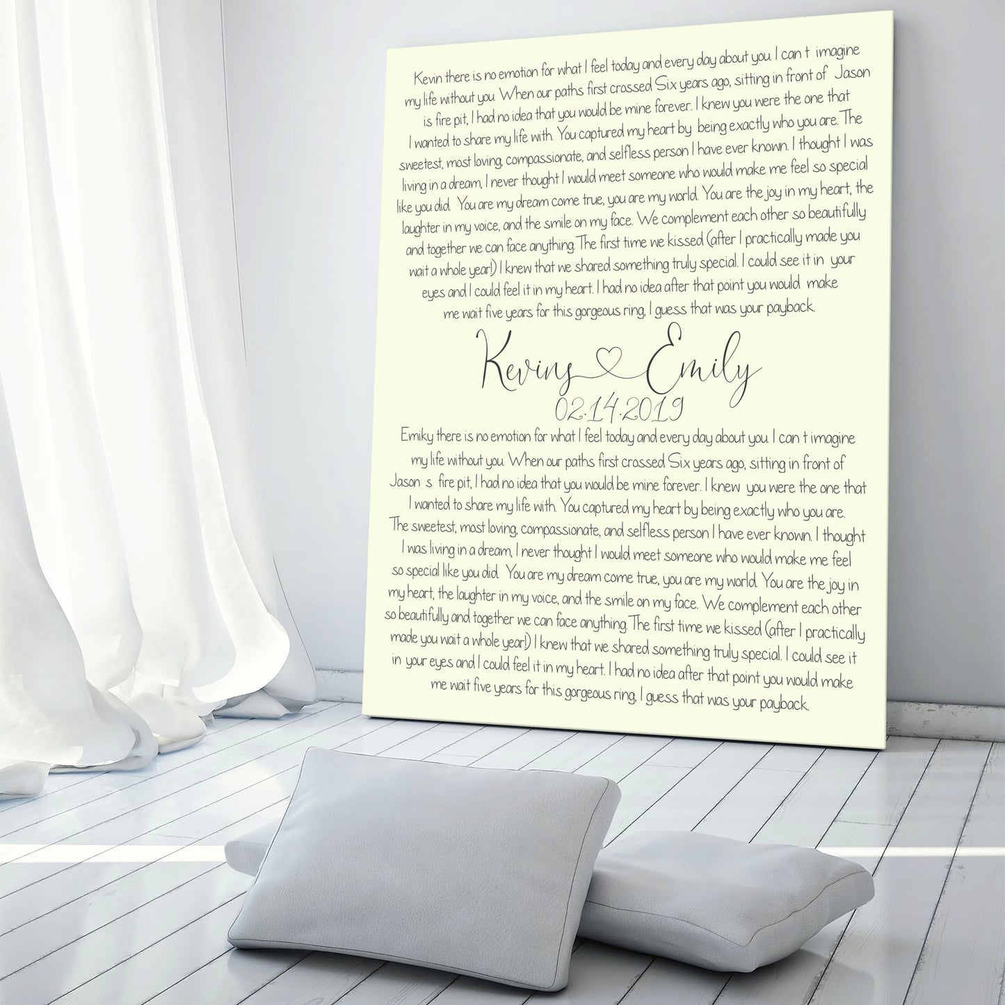 Custom vows canvas print