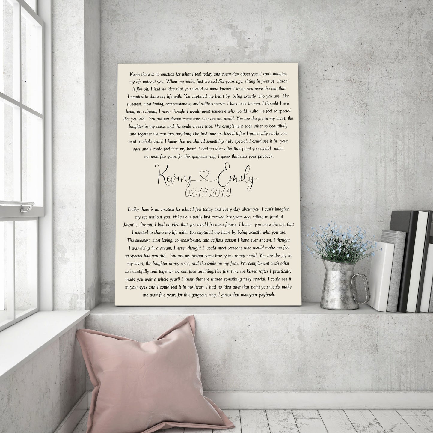Couple anniversary Vows canvas print