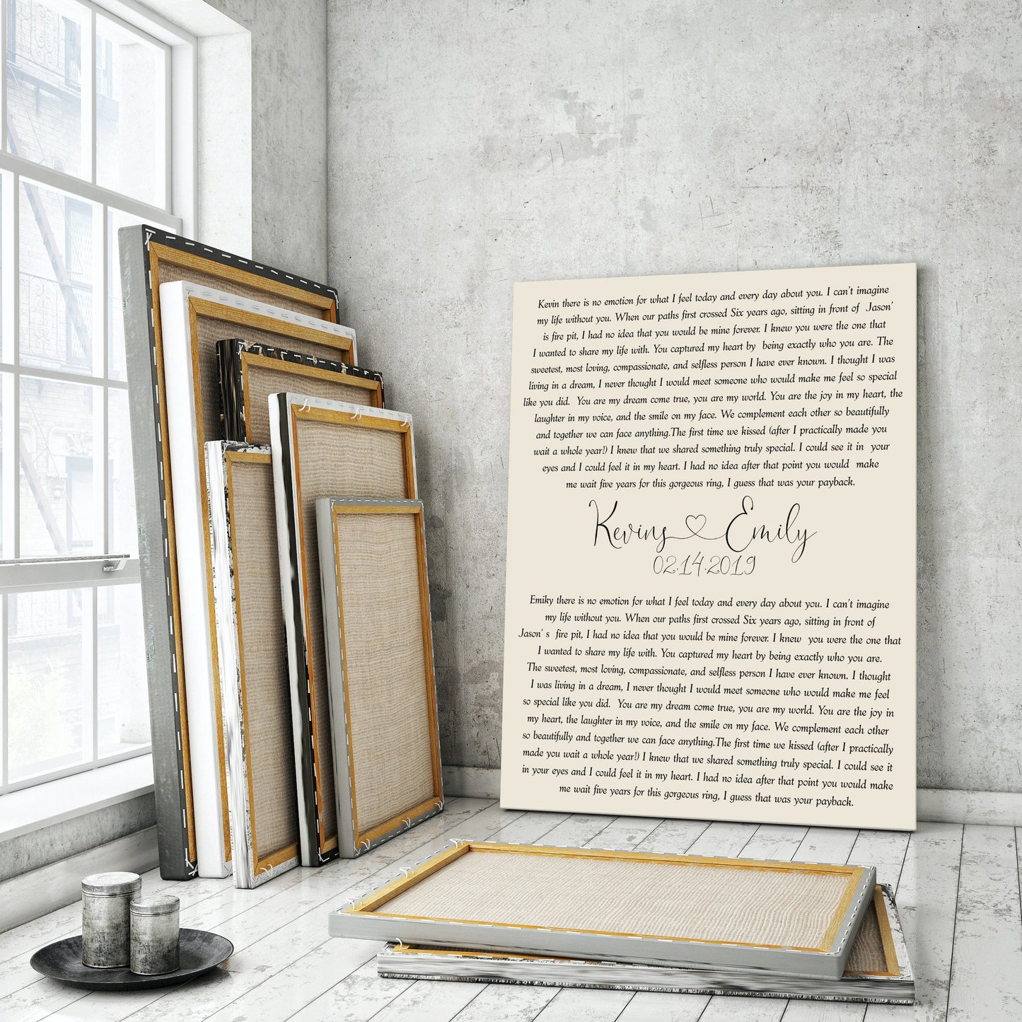 Couple anniversary Vows canvas print