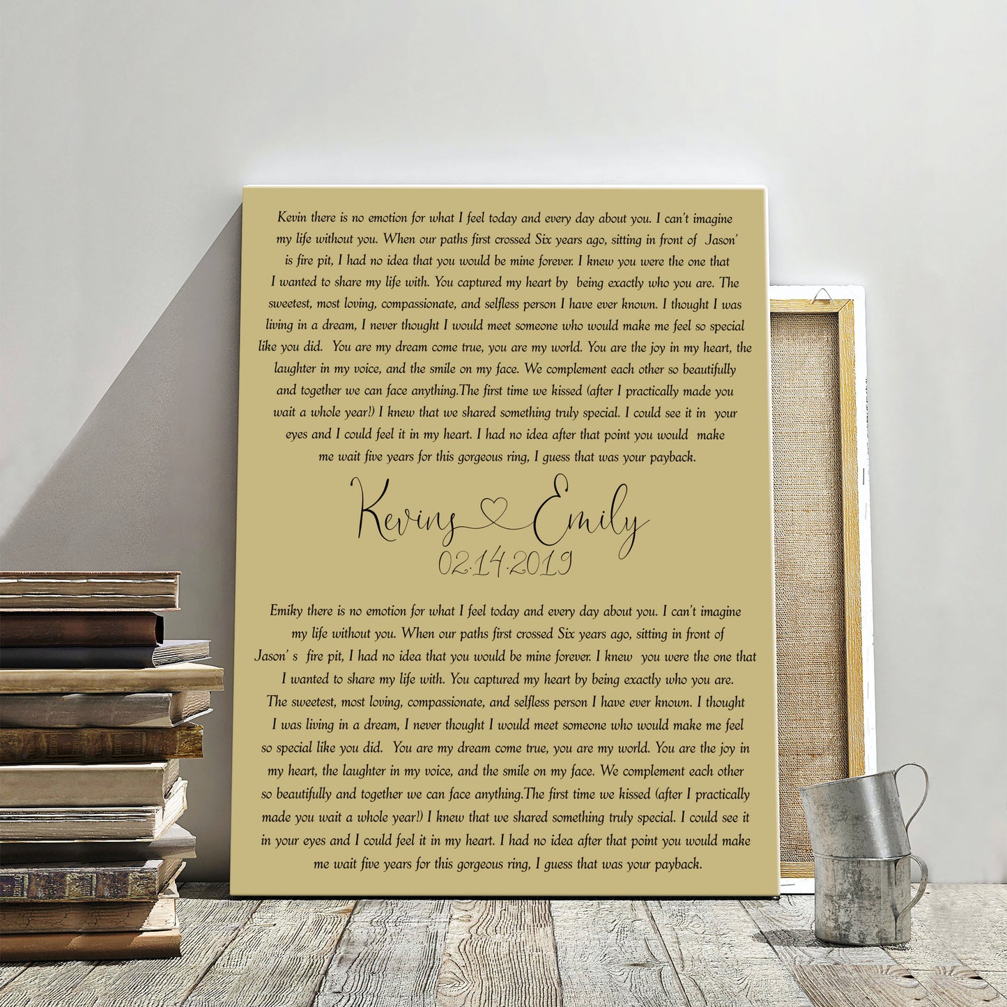 Vows on canvas, Canvas print vows, Framed vows canvas, Custom wall canvas, Canvas sign with vows, Anniversary gift, Christmas gift