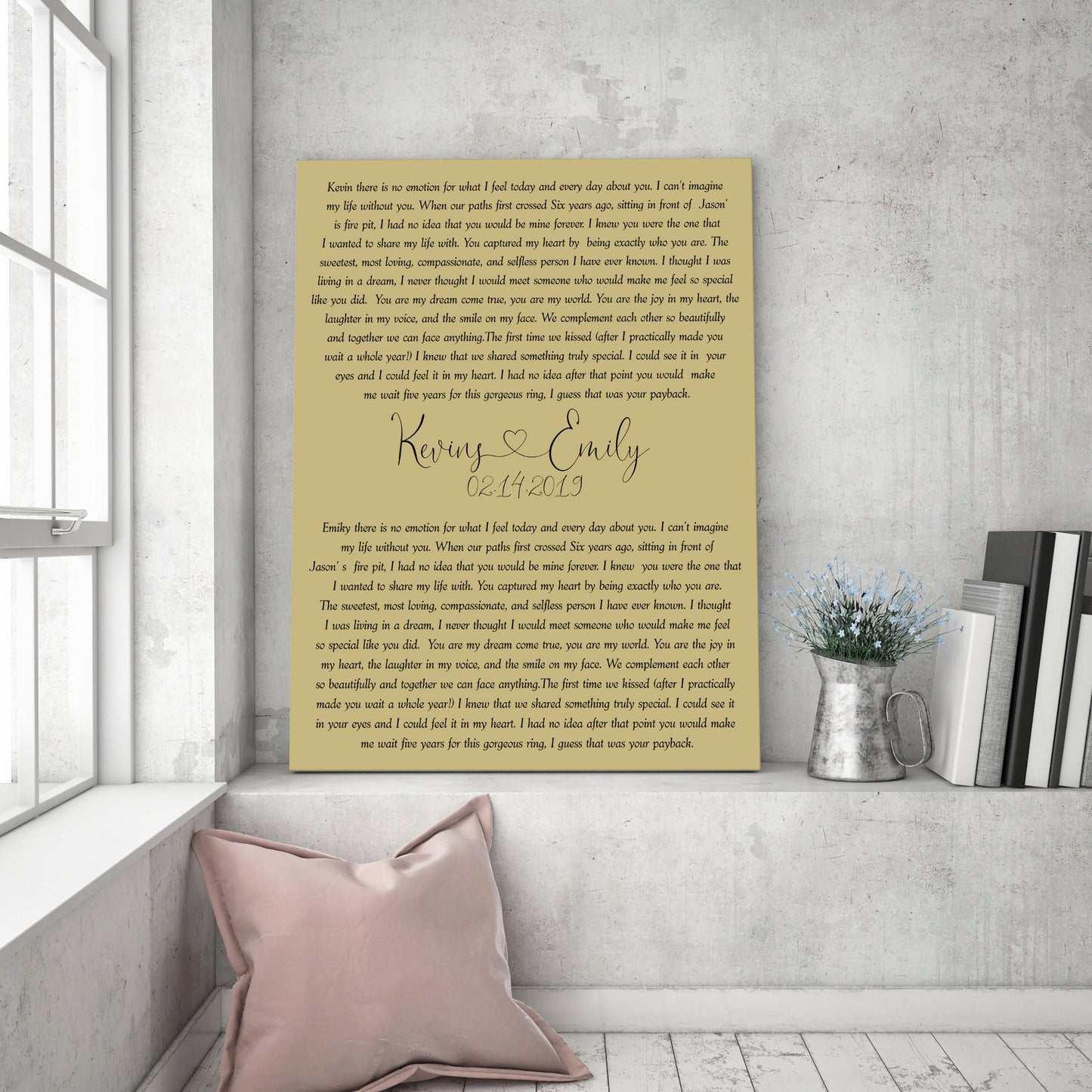 Custom Vows on canvas