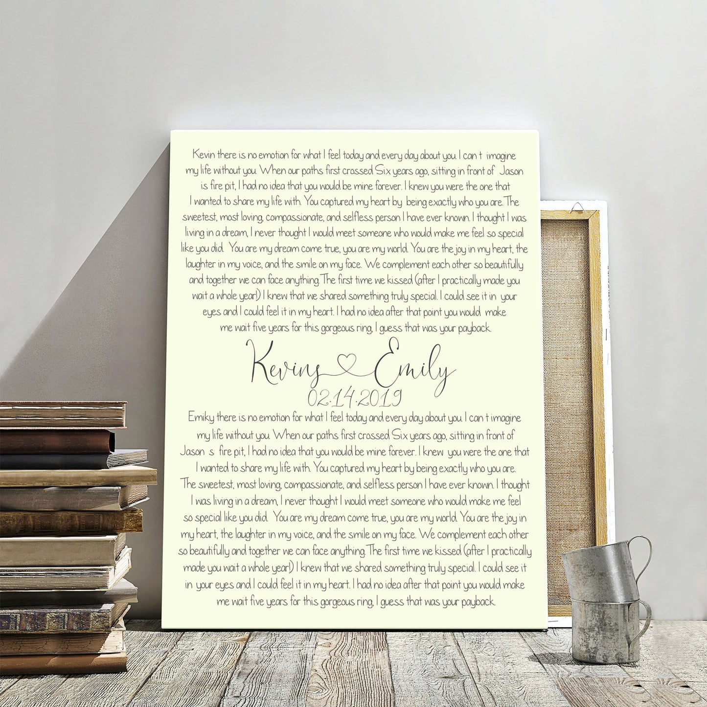 Custom vows canvas print