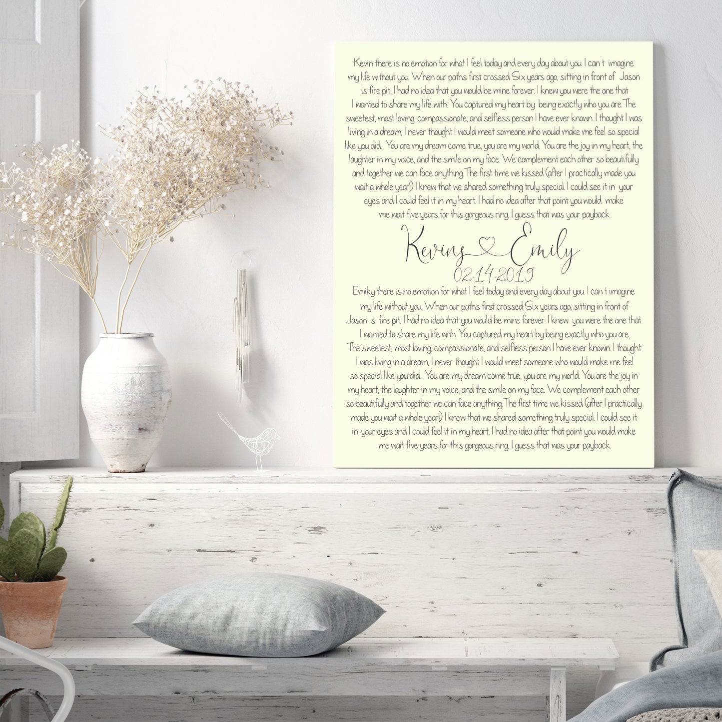 Vows on canvas, Canvas print vows, Framed vows canvas, Custom wall canvas, Canvas sign with vows, Anniversary gift, Christmas gift