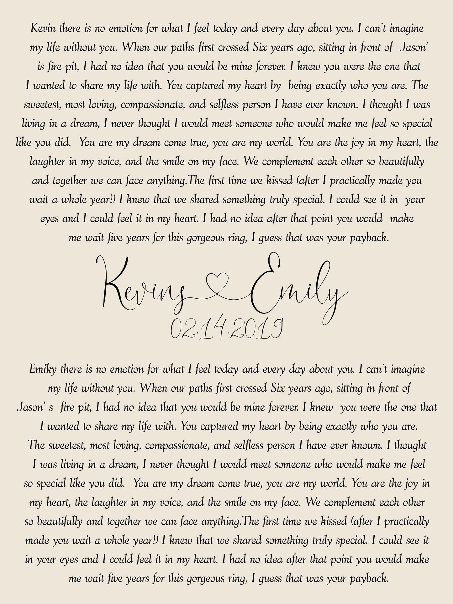 Couple anniversary Vows canvas print