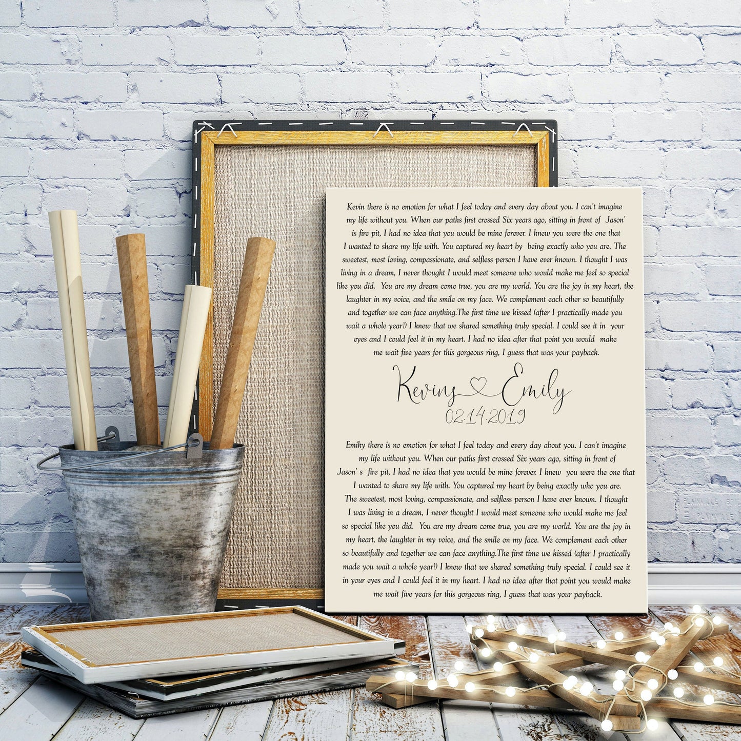 Couple anniversary Vows canvas print