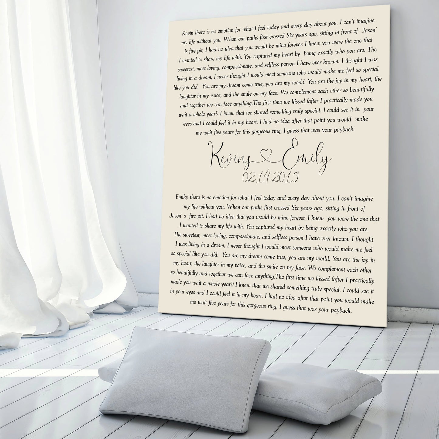 Couple anniversary Vows canvas print