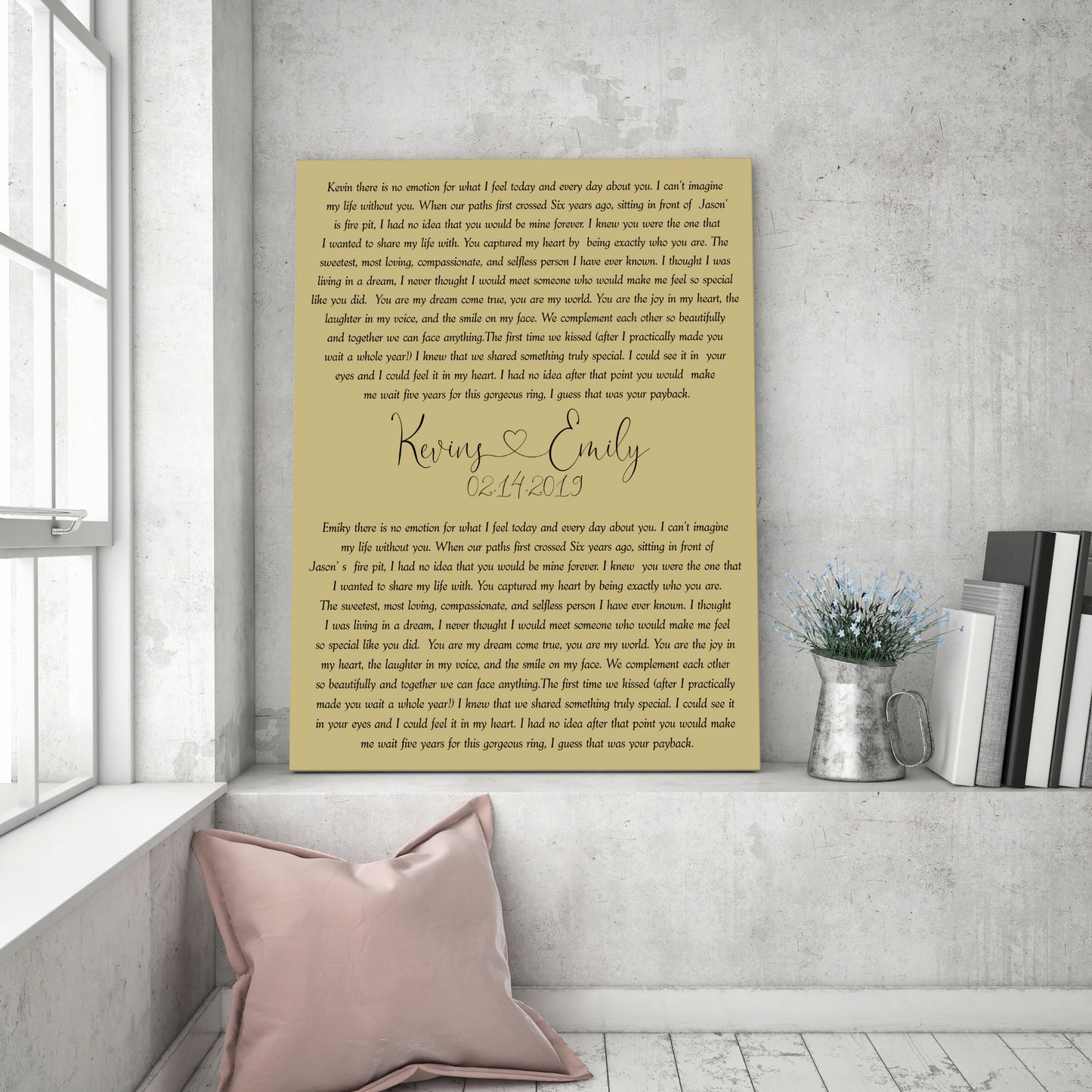 Vows on canvas, Canvas print vows, Framed vows canvas, Custom wall canvas, Canvas sign with vows, Anniversary gift, Christmas gift