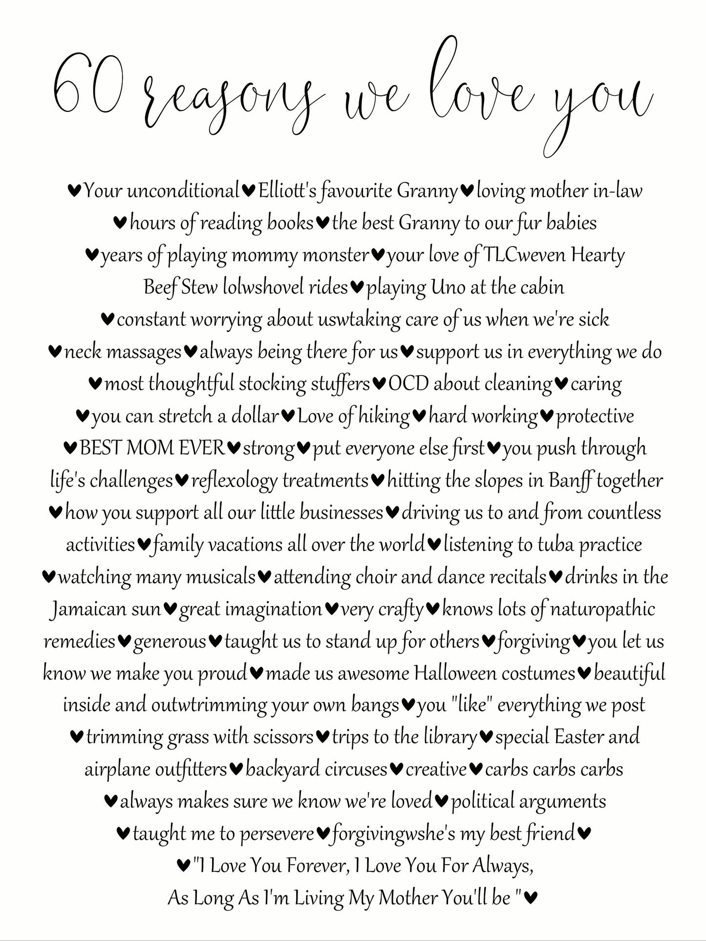 60 Reasons We Love You