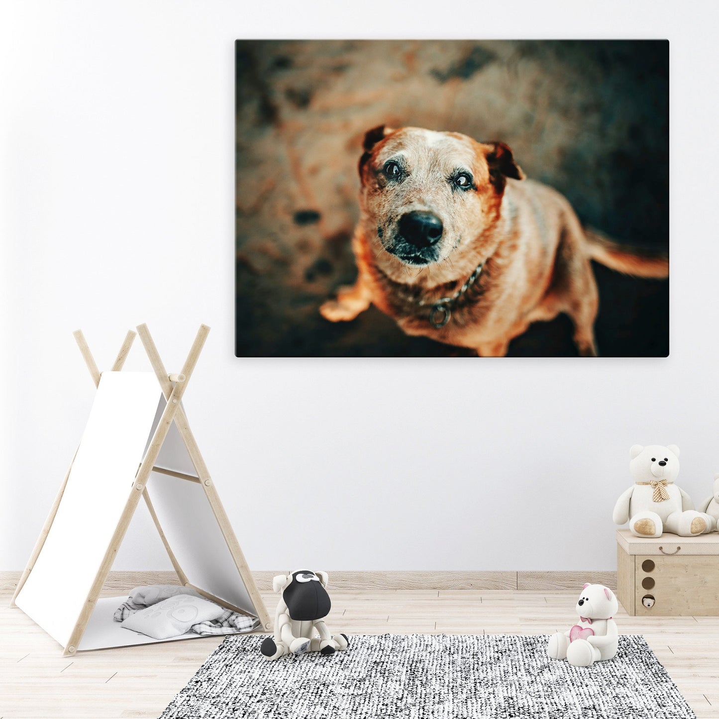 Dog photo print on canvas