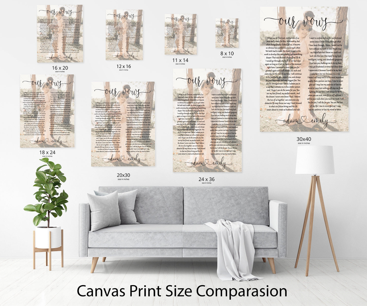 First Anniversary Gift Canvas
