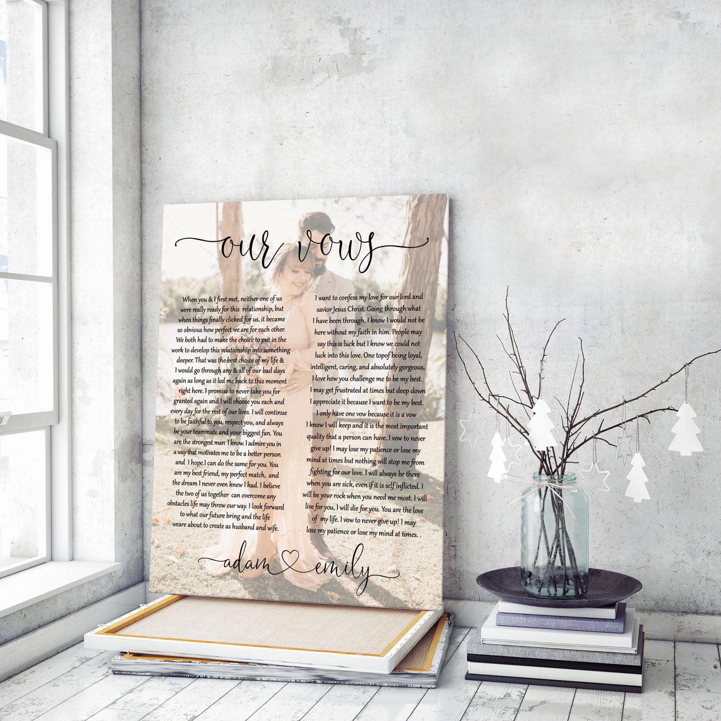 Wedding Vows and Picture Canvas