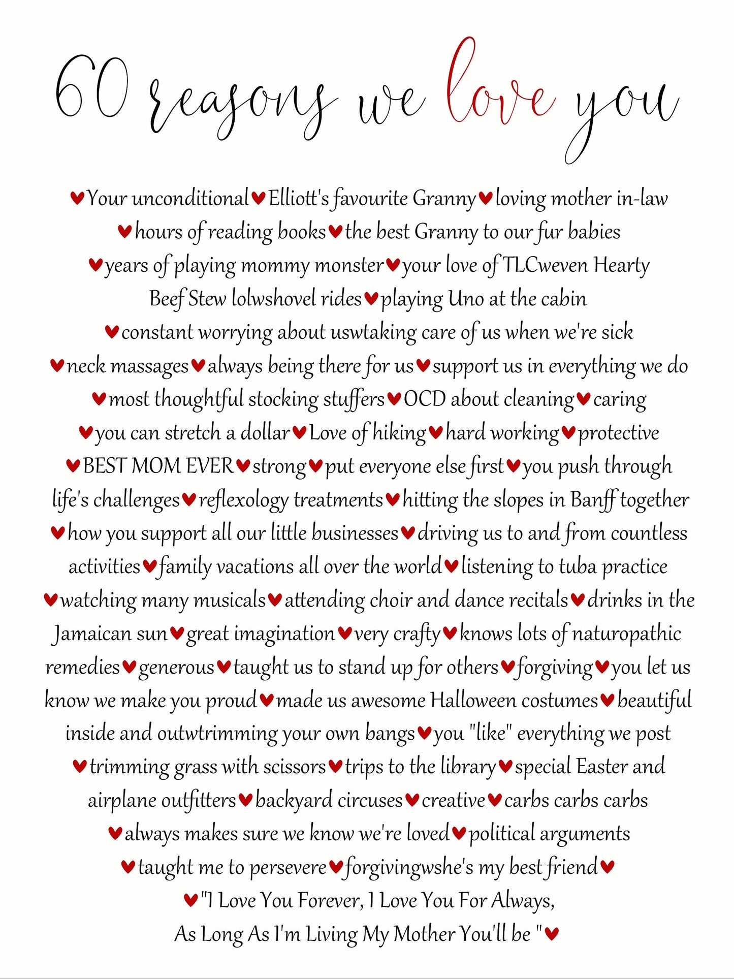 60 Reasons We Love You