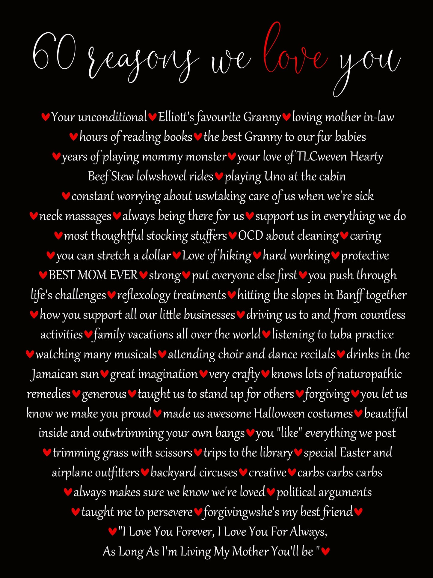 60 Reasons We Love You