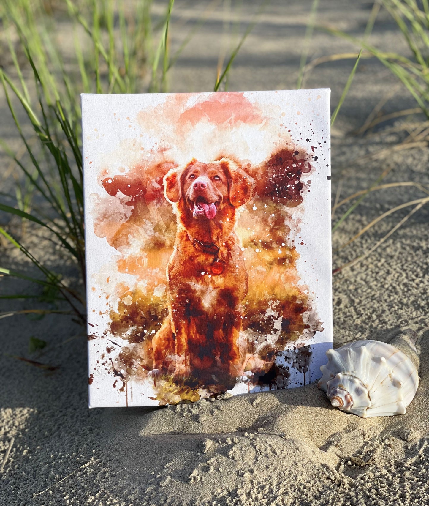 Custom Watercolor Dog Portrait from Photo
