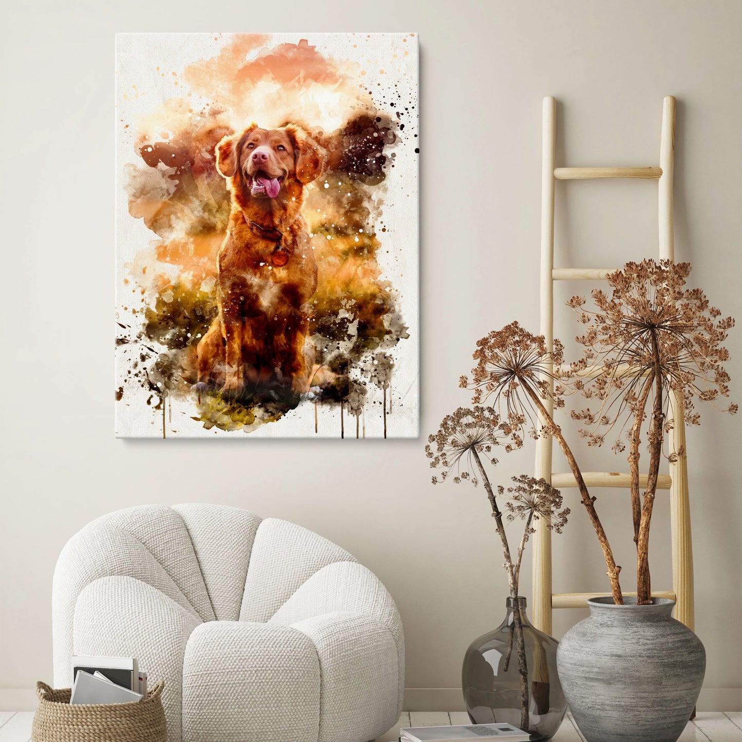 Custom Watercolor Dog Portrait from Photo