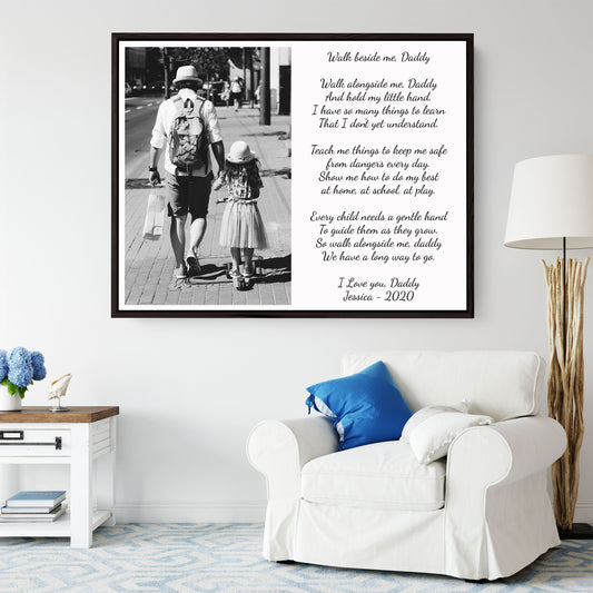 Photo and poem Floater frame canvas