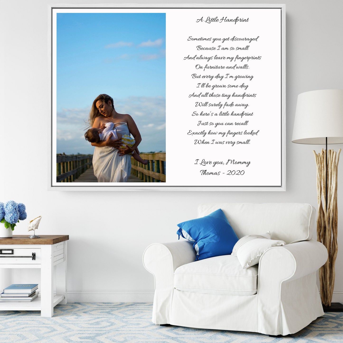 Photo and poem canvas print