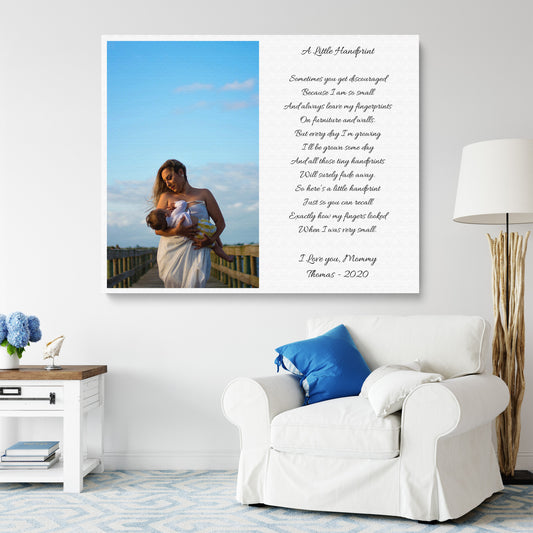 Photo and poem canvas print