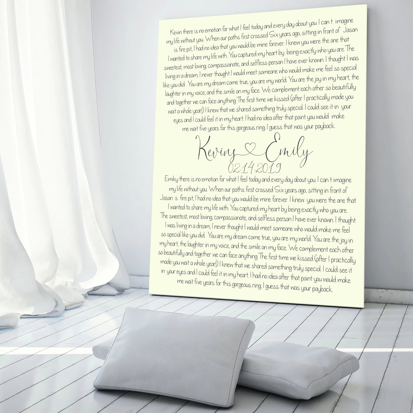 Vows on canvas, Canvas print vows, Framed vows canvas, Custom wall canvas, Canvas sign with vows, Anniversary gift, Christmas gift