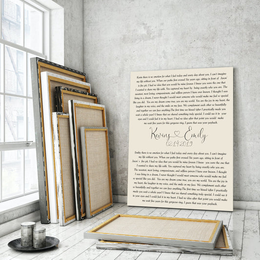 Couple anniversary Vows canvas print