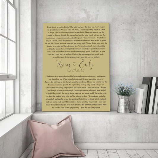 Custom Vows on canvas