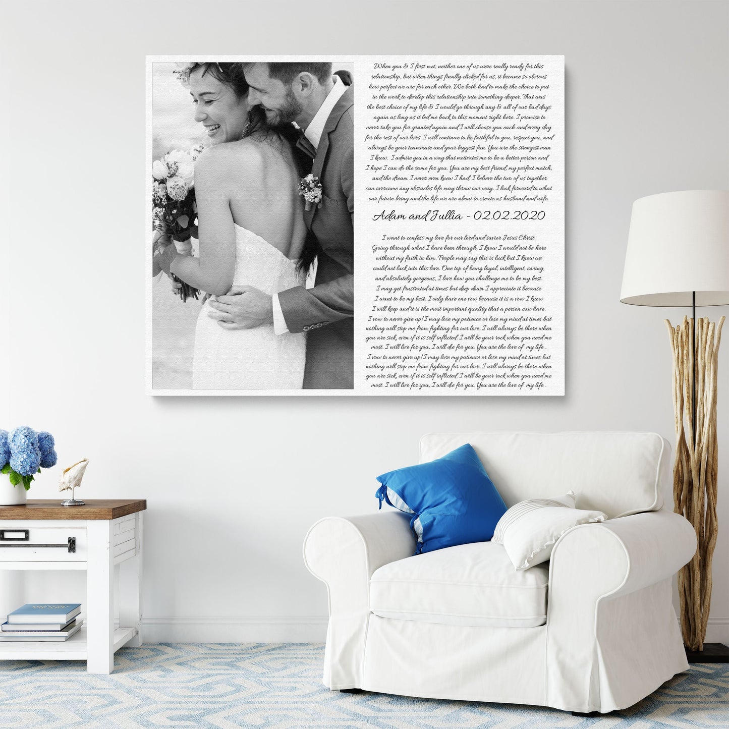 Personalized Wedding Vows Canvas