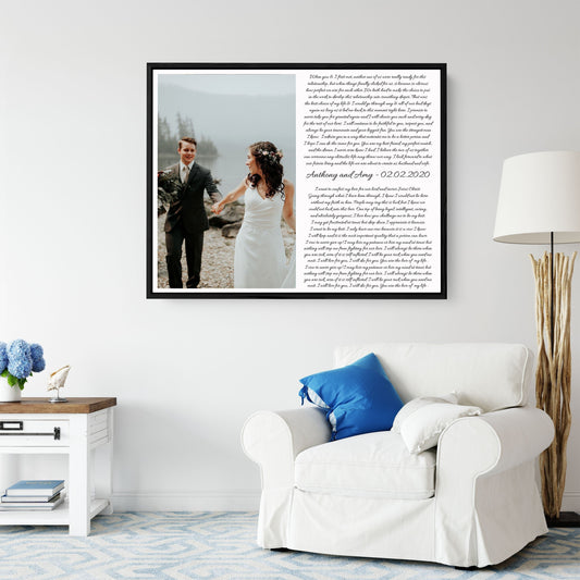 Wedding Vows Framed Canvas