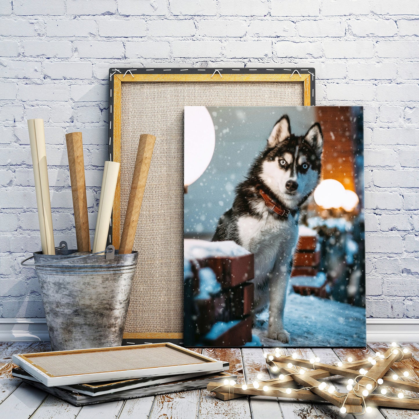 Dog photo print on canvas