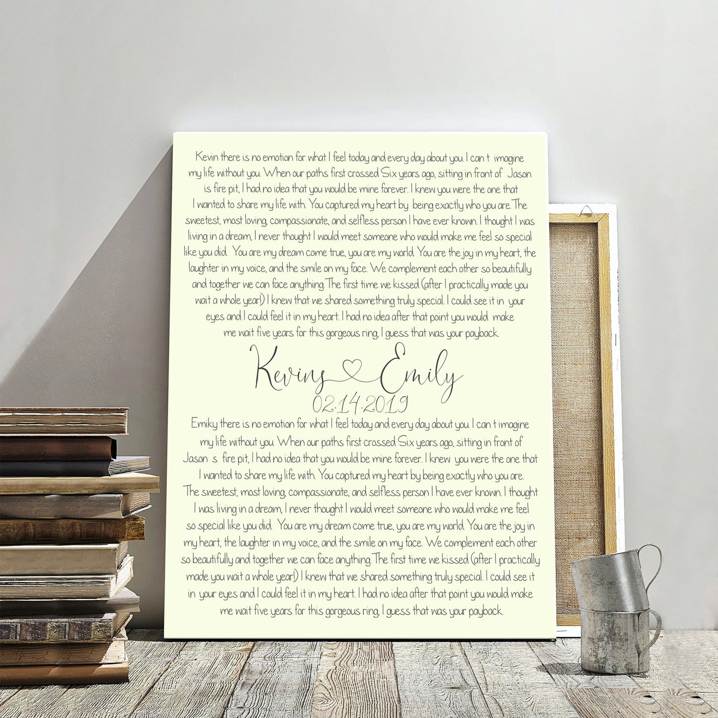Vows on canvas, Canvas print vows, Framed vows canvas, Custom wall canvas, Canvas sign with vows, Anniversary gift, Christmas gift